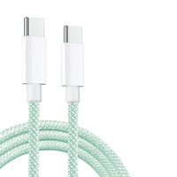 Kabel Pengisian Daya Super Cepat Type-C-Type-C PD 60W untuk Ponsel dan Laptop 1M Berbahan Nilon Kepang