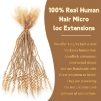 Extensions de cheveux dreadlocks bouclées blondes de 10 pouces, style Inter Locs, 0,2 cm, faites à la main, fabricant direct