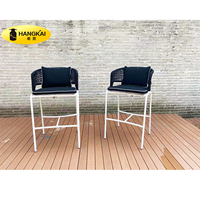 Tabourets de bar extérieurs modernes Tabourets de bar noirs Tabourets de bar français Chaise en corde d'aluminium