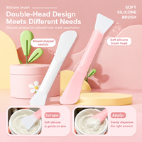 1 pièce Spatule applicatrice double tête en silicone pour masque facial mat, outil de mélange pour maquillage du visage, salon de beauté et spa, avec embout cuillère