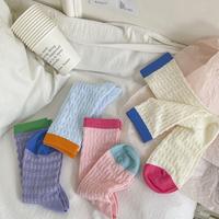 Chaussettes mi-mollet en coton ajourées et légères pour femmes, style mignon, respirantes et anti-vent