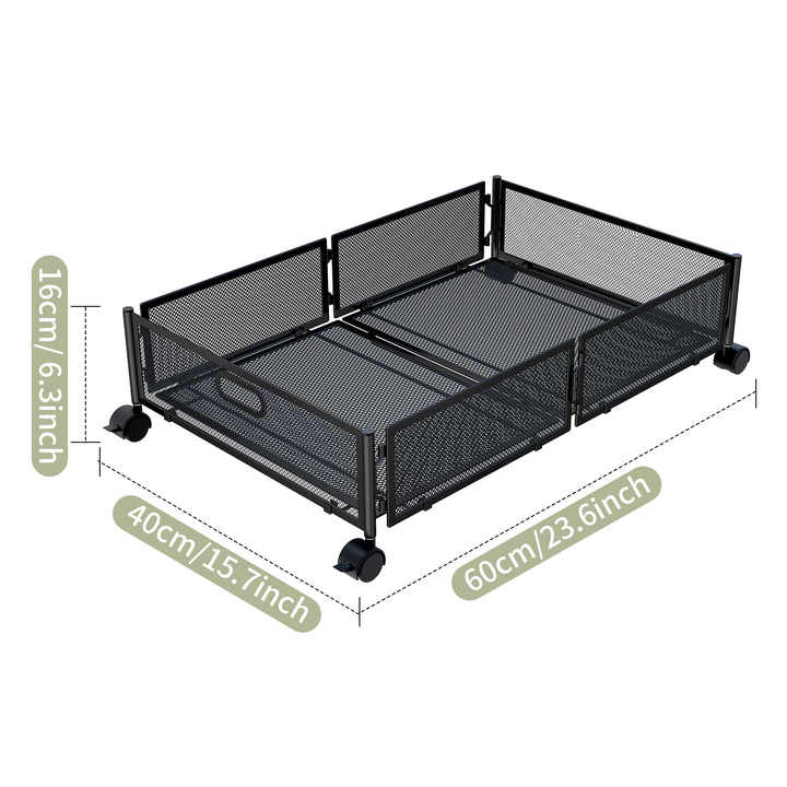 Underbed Storage Rack, Bedroom Bed Bottom Storage Rack, Pull-out with ...