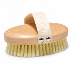 Éponge exfoliante pour le corps en bois dur avec poils en sisal et sangle en <span class=keywords><strong>toile</strong></span> pour <span class=keywords><strong>bain</strong></span> et douche à sec - Product Image 1