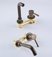 Robinet de lavabo mélangeur chaud/froid en laiton antique de qualité supérieure, à poignée unique, moderne et élégant, pour projets hôteliers et usage familial