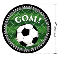 Assiettes et serviettes en papier de qualité alimentaire vertes en forme de ballon de football, ensemble de fournitures de fête jetables, logo personnalisé pour les mariages et les anniversaires