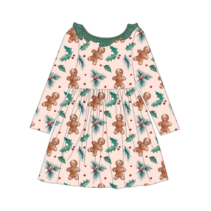 <span class=keywords><strong>Vestito</strong></span> a Maniche Lunghe per <span class=keywords><strong>Bambina</strong></span> in Tessuto Seta di Latte, Personalizzabile con Stampa Natalizia, Abbigliamento per Neonati Carino e Alla Moda - Product Image 6