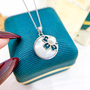 Collar con Colgante de Plata S925, Accesorios de Perlas para DIY con Cuentas Redondas de 10-15 mm, Fornituras para la Fabricación de Joyas 30689 - Product Image 4