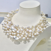 Nouveauté Collier en perles fait main Design Collier ras du cou en perles d'eau douce naturelles pour femmes et filles par Gift Party