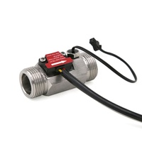 SEA DIJIANG 1-30L/min capteur de débit d'eau NPN compteur d'impulsions 96P/L liquides Turbine débitmètre en acier inoxydable + sonde de température 50K