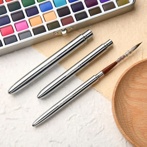 Fournitures d'art professionnel ensemble de pinceaux de voyage de cheveux naturels pour la peinture aquarelle à l'huile/acrylique - Product Image 4