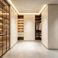 Armoire de luxe, dressing, placard sur mesure pour chambre à coucher, organisateur de rangement de vêtements avec éclairage LED pour villa