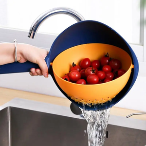 Colador de Cocina de Gran Capacidad con Doble Capa, Colador para Fregadero que Ahorra Espacio, Cesta Coladora Portátil - Product Image 2