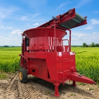 Broyeur de balles mobile pour usage agricole, machine à broyer les tiges de maïs et la paille avec bande de décharge