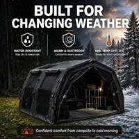 Tente gonflable Coody 17.2 Familia Pro Air - Noire, pour le camping en plein air, en coton, grands espaces, facile à installer