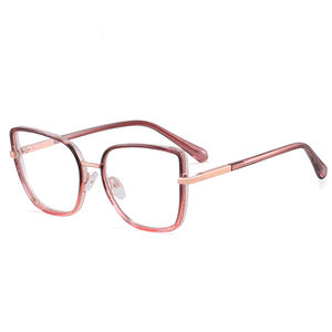 نظارات النساء الفوتوكرومية من المصمم الجديد MS ، نظارات TR90 + إطارات معدنية مانعة للضوء الأزرق البصري - Product Image 5