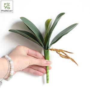 Искусственные бабочки, листья орхидеи, настоящие на ощупь, три размера, недорогая композиция из цветов орхидеи в горшке - Product Image 4