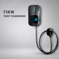 Borne de recharge murale pour véhicules électriques 11 kW AC, station de recharge intelligente pour véhicules électriques, chargeur commercial pour véhicules électriques, station de recharge AC Type 2 avec OCPP