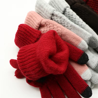 Mitaines de sport en tricot jacquard avec logo personnalisé, pour hommes et femmes, couleur unie, compatibles écran tactile