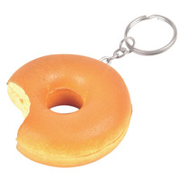 Porte-clés anti-stress souple en forme de donut, jouets tendance en gros, logo personnalisé, balles anti-stress en mousse PU, jouets à presser