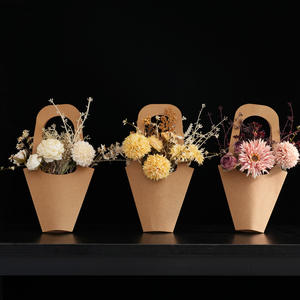 Estilo coreano pequeño azul Floral arte decoración DIY flor artificial ramo tarjeta bolsa papel Kraft bolso flor fresca - Product Image 3