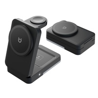 Support de chargeur sans fil magnétique pliable 3-en-1 portable 15W à charge rapide, prix usine, vente chaude