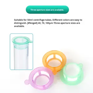 Cenlee Malla Filtrante Celular Desechable para Esterilización 40m 70m 100m, Tamiz Celular, Consumibles para Cultivo Celular, Suministros <span class=keywords><strong>de</strong></span> Laboratorio con Tapa a Presión - Product Image 3