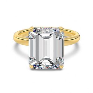 Anillo de Compromiso y Promesa Nupcial de Plata 925 con Diseño Exclusivo de Alta Joyería Dylam, Rectangular de 8ct con Circonita Cúbica 5A - Product Image 4