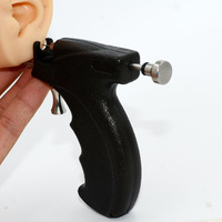 YICAI Pistolet Professionnel de Perçage en Acier Inoxydable pour Ventre, Nez, Hélix et Lobe, Kit de Machine à Percer l'Oreille en Acier Noir