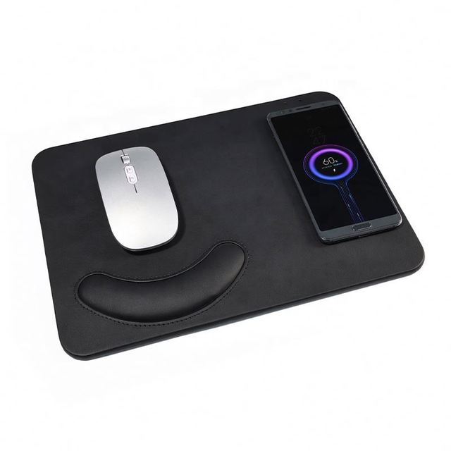 Custom Personalized Logo Printed Giant Waterproof Mousepad 15W Fast Wireless Charging Phone Charger Desk Mouse Mat Pad