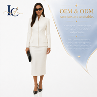 Ensemble tailleur blanc de luxe pour femme : Blazer ajusté et jupe crayon – Tenue de bureau élégante et formelle – Personnalisation OEM/ODM – Vente en gros