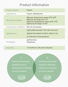 <span class=keywords><strong>Enzyme</strong></span> trypsin (20000u/g) cho ngành công nghiệp gia vị, thủy phân protein thực vật, thủy phân protein động vật - Product Image 6
