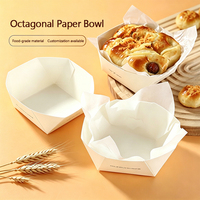 Boîte à emporter octogonale en papier pour boulangerie avec doublure anti-graisse pour pain feuilleté, pâtisserie, gâteau et desserts