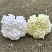 Bunga Hydrangea Buatan Tangan Tangkai Tunggal Warna Putih Pink Muda Dekorasi Rumah Alat Peraga Fotografi Pernikahan
