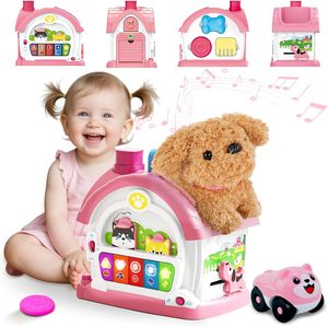 Juguete Educativo Musical Bilingüe EPT 10 en 1 para Niños Pequeños de 1 a 3 Años con Luces, Sonidos, Perrito de Peluche y Coche Rosa - Product Image 1