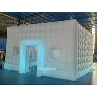 Tente Gonflable Professionnelle Blanche pour Boîte de Nuit, Camping Extérieur avec LED pour Location de Fêtes, Durable