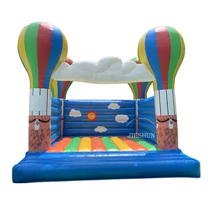 2021清新风格气球充气弹跳房子蓝色充气城堡月步行充气跳跃城堡为孩子