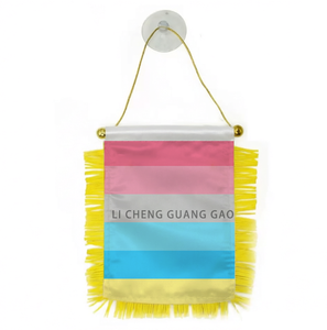 ธงมินิเรนโบว์แบบกำหนดเองขายดี ธง LGBT สำหรับแสดงความภาคภูมิใจ พร้อมถ้วยดูดสำหรับแขวนตกแต่งรถยนต์และบ้าน - Product Image 2