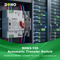 Interrupteur de transfert automatique DOHO DHQ3-100 63A 4P Classe PC ATS 400V Triphasé Commutation rapide 70ms Auto-récupération Capacité de coupure 6kA