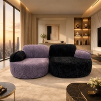 Canapé modulaire minimaliste moderne deux places en flanelle, fauteuil inclinable compact pour salon et appartements locatifs