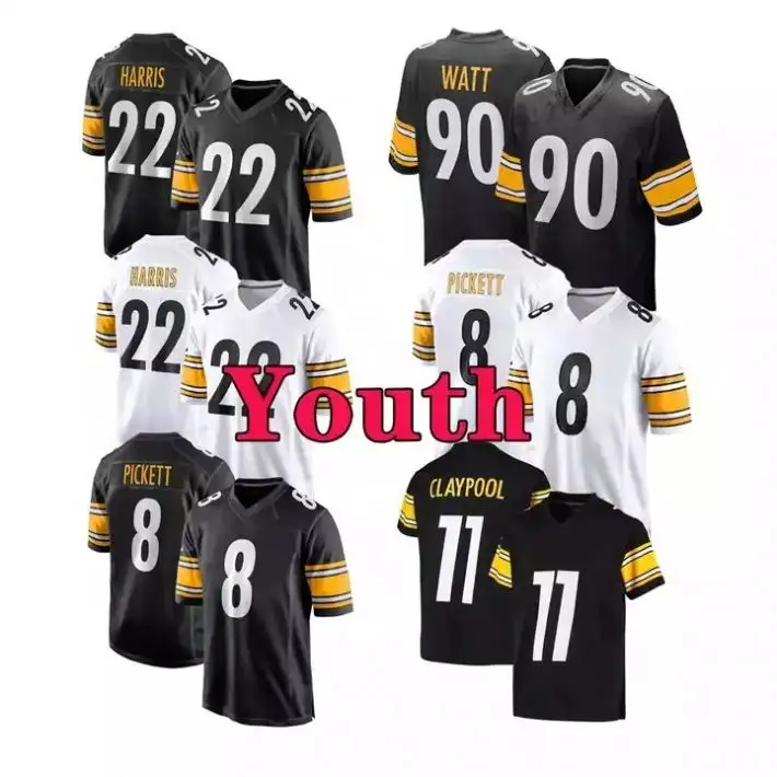 Amerika gençlik Pittsburgh steelers 90 Watt 39 Fitzpatrick en kaliteli dikişli Rugby futbol formaları çocuklar çocuklar için