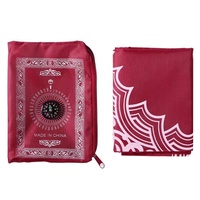 Tapis de prière portable utile avec boussole à genoux Poly Mat pour l'islam musulman Tapis de prière imperméable avec sac