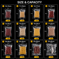 Bolsas de Vacío Texturizadas para Uso Doméstico, Bolsas para Almacenamiento de Alimentos y Carne, Bolsas con Sellado al Vacío, Bolsas de Compresión para el Hogar, Bolsas para Sellado de Alimentos