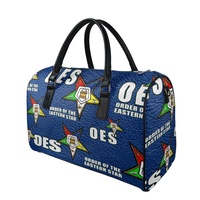 OES Sorority Eastern Star Sac de voyage unisexe en cuir PU imperméable avec impression lavande Sac à main molletonné avec fermeture à glissière Style tendance