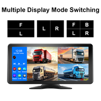 Moniteur DVR MP5 tactile 4 canaux 10,36 pouces avec écran partagé, enregistreur AHD 1080P et kit de caméras avant, latérales et de recul pour camping-car, camion et remorque