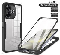 Étui de téléphone portable transparent en TPU PC Sports-Design pour XIaomi Redmi 13 avec protecteur d'écran housse de téléphone portable antichoc dans un sac OPP