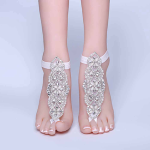 Bijoux de mode étincelants accessoires de robe de mariée Zircon cubique pied orteil dentelle chaîne femmes Sexy grand strass cheville - Product Image 2