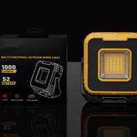 Lampe de travail rechargeable 1000LM avec 2 fils de tungstène, LED COB, IPX4, support au sol et aimant pour réparation automobile d'urgence et garage