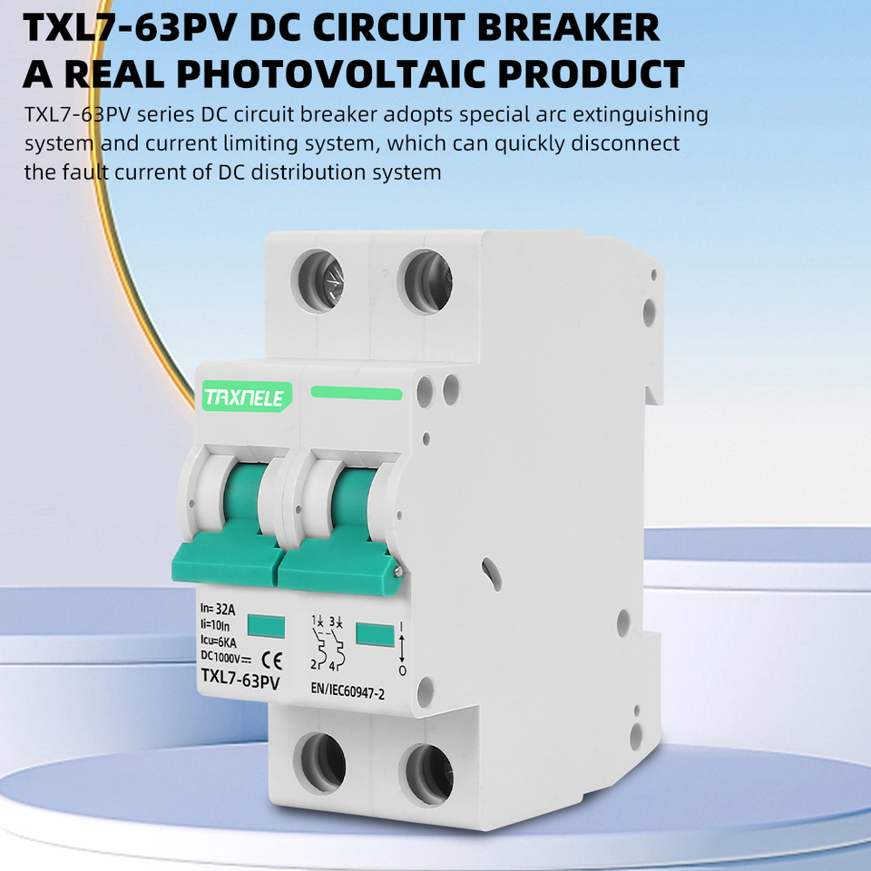 DC MCB Battery Solar Mini Circuit Breaker L7 2P 1000VDC Short Circuit Protection 10A 16A 20A 25A 32A 40A 63A PV 1P & 3P Poles · image 2