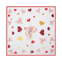Kertas Pembungkus Bunga Valentine Motif Hati & Teks Cinta, Pinggiran Emas, Tahan Air, Romantis, untuk Florist Grosir