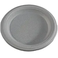 طبق بلاستيك دائري أبيض مخصص للحفلات يمكن التخلص منه صينية لكعك قاعة الرقص للطعام
